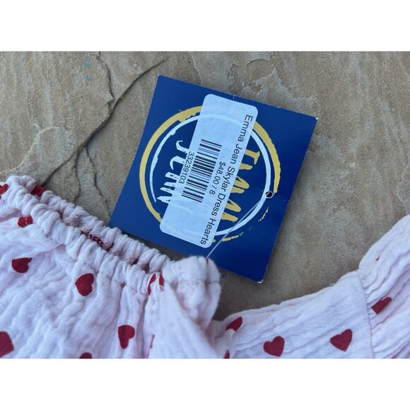 EMMA JEAN GIRL'S SIZE 8 Short Sleeve Heart Dress / Tunic Pink Red LS NWT - Picture 2 of 3